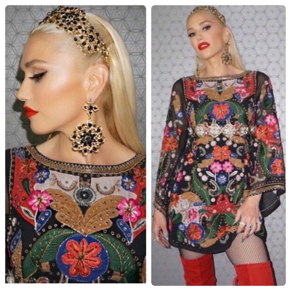 ALICE + OLIVIA Eleonora Embellished Floral Dress - Picture 8 of 14